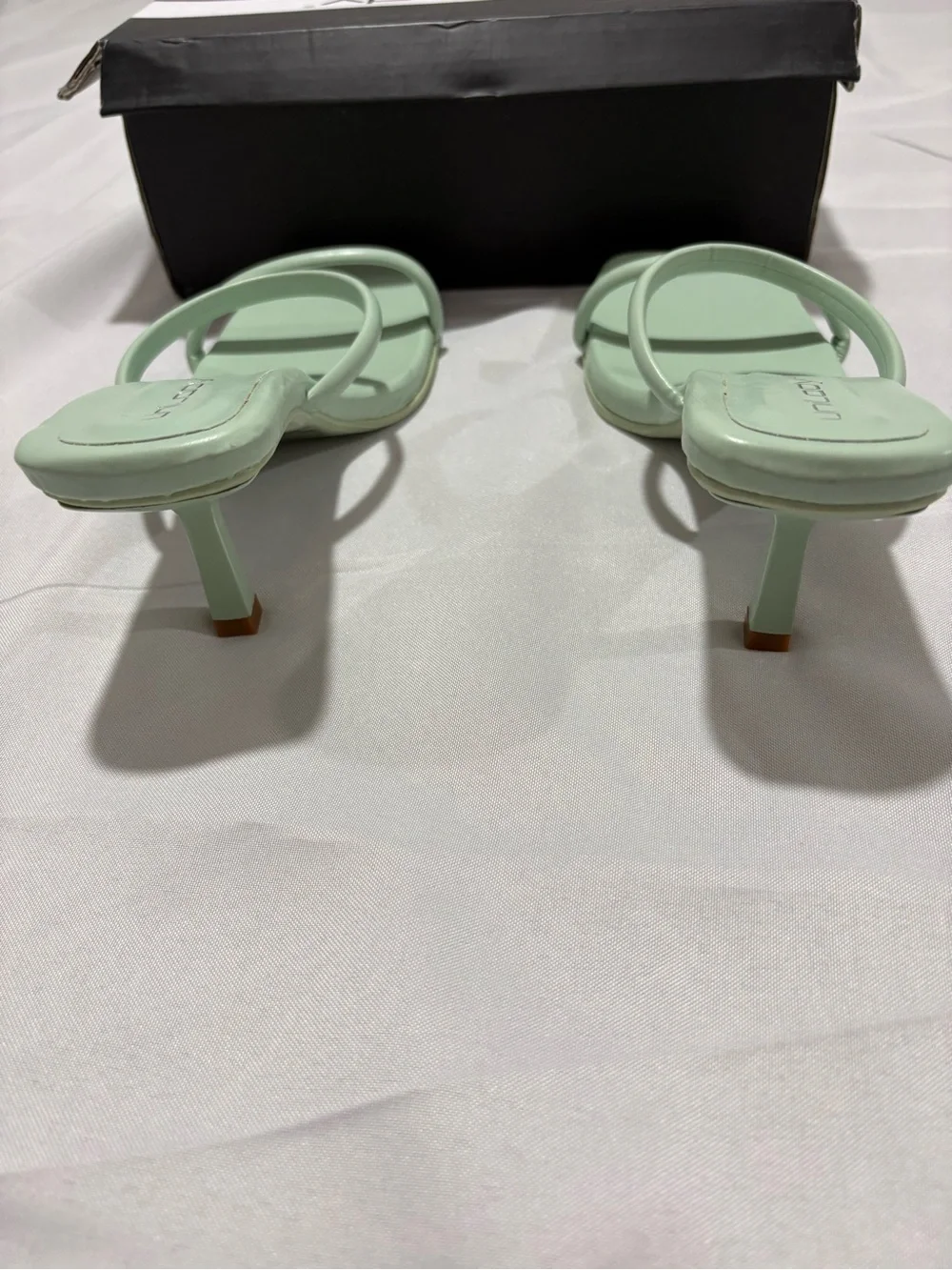 Mint Green Strappy Mid-Heel Sandals